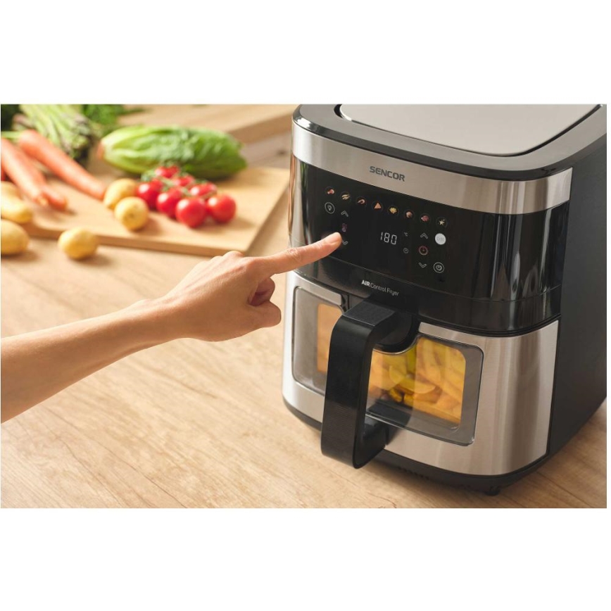 Sencor - Heißluftfritteuse 9 l 1700W/230V schwarz/matter Chrom
