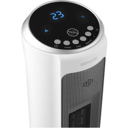 Sencor - Heizlüfter mit keramischem Heizelement 2200W/230V Wi-Fi weiß + Fernbedienung