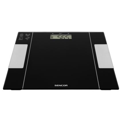 Sencor - Intelligente Fitnesswaage 1xCR2032 schwarz