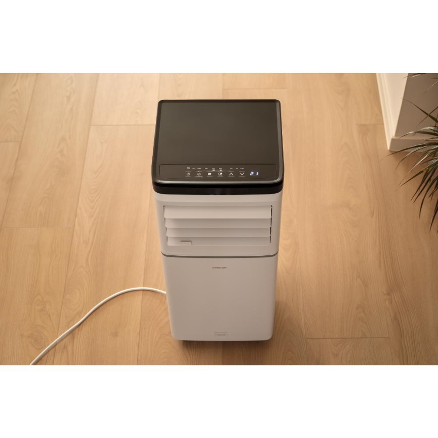 Sencor - Smarte mobile Klimaanlage 3-in-1 mit komplettem Zubehör 760 W/230 V 7000 BTU Wi‑Fi weiß + Fernbedienung