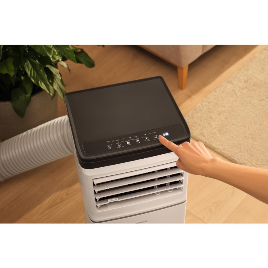 Sencor - Smarte mobile Klimaanlage 3-in-1 mit komplettem Zubehör 760 W/230 V 7000 BTU Wi‑Fi weiß + Fernbedienung