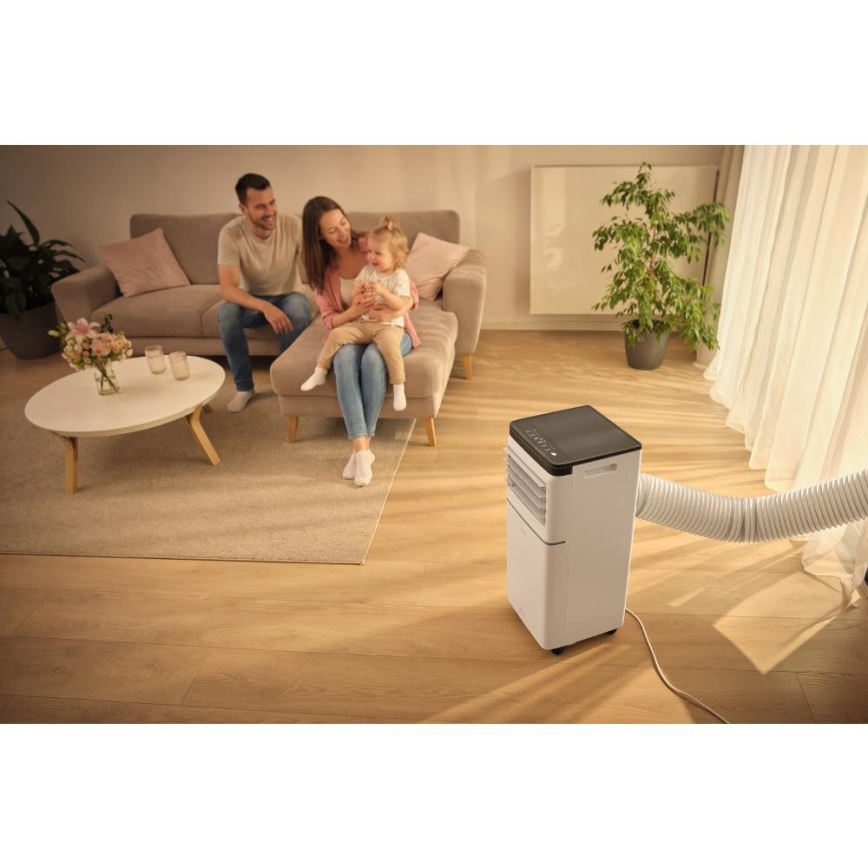 Sencor - Smarte mobile Klimaanlage 3-in-1 mit komplettem Zubehör 760 W/230 V 7000 BTU Wi‑Fi weiß + Fernbedienung