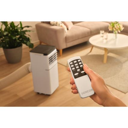 Sencor - Intelligente mobile Klimaanlage 3-in-1 mit komplettem Zubehör, 1020 W / 230 V, 10000 BTU, Wi‑Fi, weiß + Fernbedienung