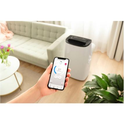 Sencor - Intelligente mobile Klimaanlage 4-in-1 inkl. komplettem Zubehör 1700 W/230 V, 12 000 BTU, Wi‑Fi, weiß + Fernbedienung