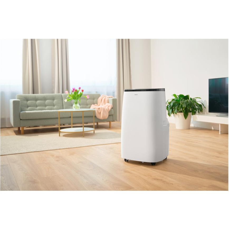 Sencor - Intelligente mobile Klimaanlage 4-in-1 inkl. komplettem Zubehör 1700 W/230 V, 12 000 BTU, Wi‑Fi, weiß + Fernbedienung