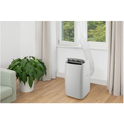 Sencor - Smarte mobile Klimaanlage 5-in-1, inkl. Komplettzubehör, 733 W/230 V, 9000 BTU, Wi-Fi, weiß + Fernbedienung