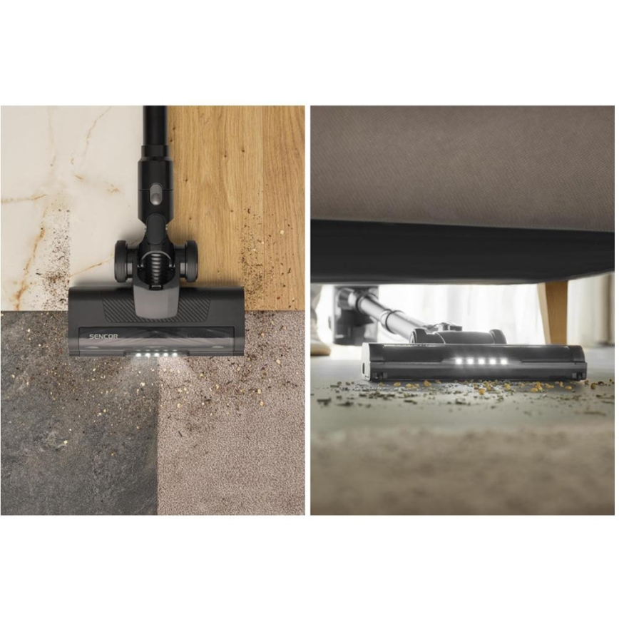 Sencor - Kabelloser 2-in-1-Stielstaubsauger 200 W / 2600 mAh, schwarz
