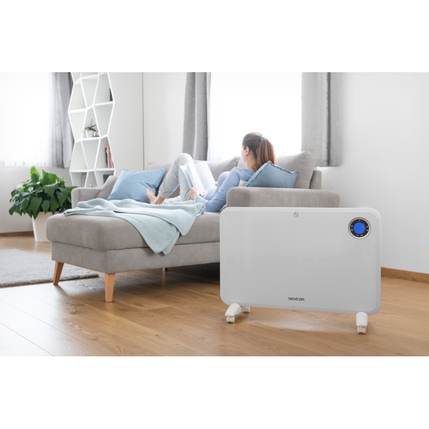 Sencor - Konvektionsheizer mit LCD-Display und Thermostat 750W/1500W/230V IP24