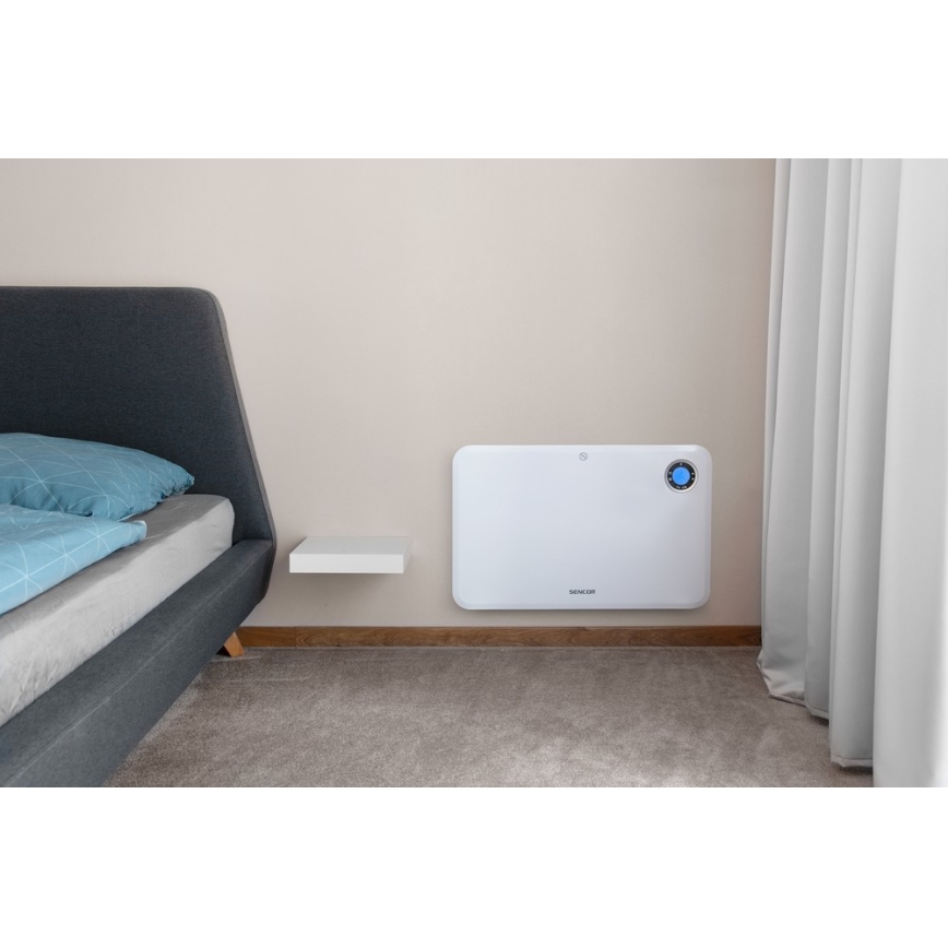 Sencor - Konvektionsheizer mit LCD-Display und Thermostat 750W/1500W/230V IP24