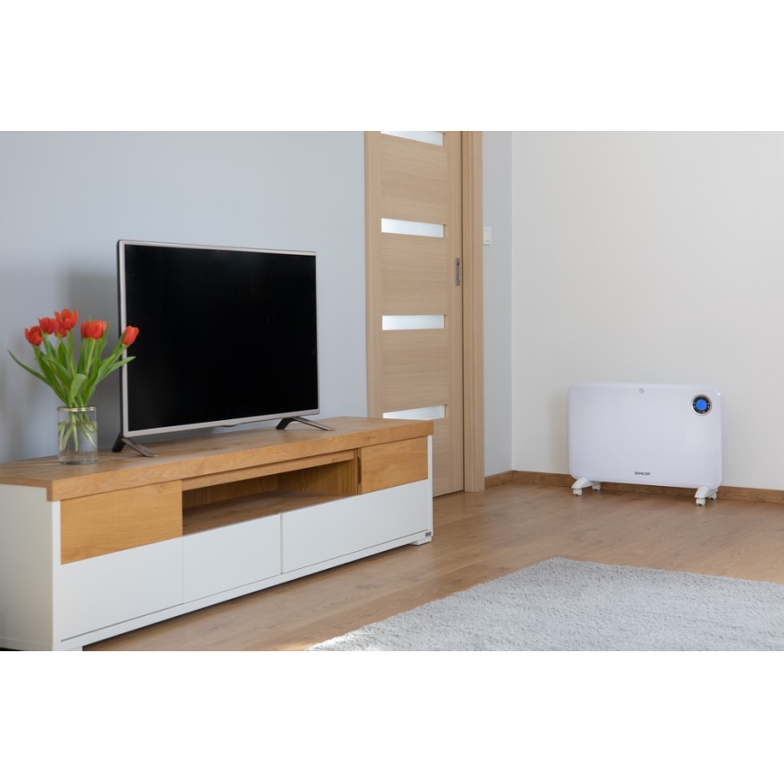 Sencor - Konvektionsheizer mit LCD-Display und Thermostat 750W/1500W/230V IP24