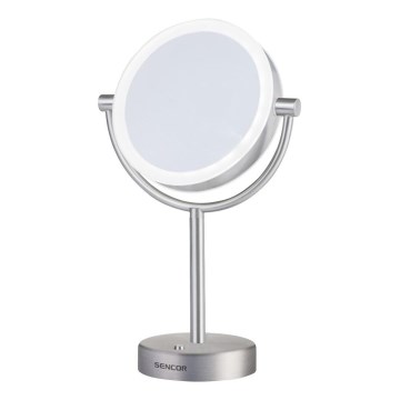 Sencor - Kosmetikspiegel mit LED-Beleuchtung LED/5W/230V Edelstahl