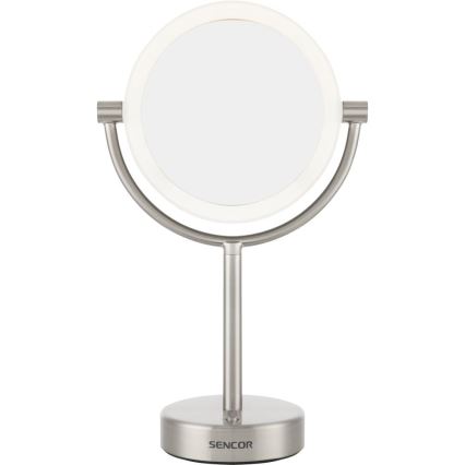 Sencor - Kosmetikspiegel mit LED-Beleuchtung LED/5W/230V Edelstahl