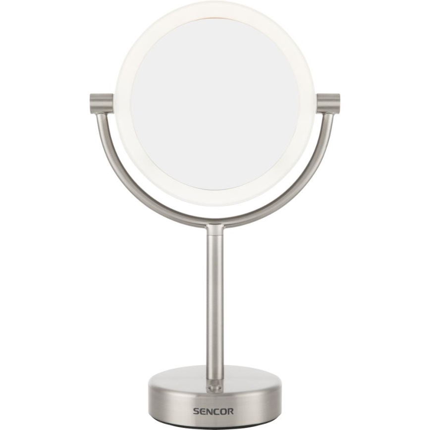 Sencor - Kosmetikspiegel mit LED-Beleuchtung LED/5W/230V Edelstahl