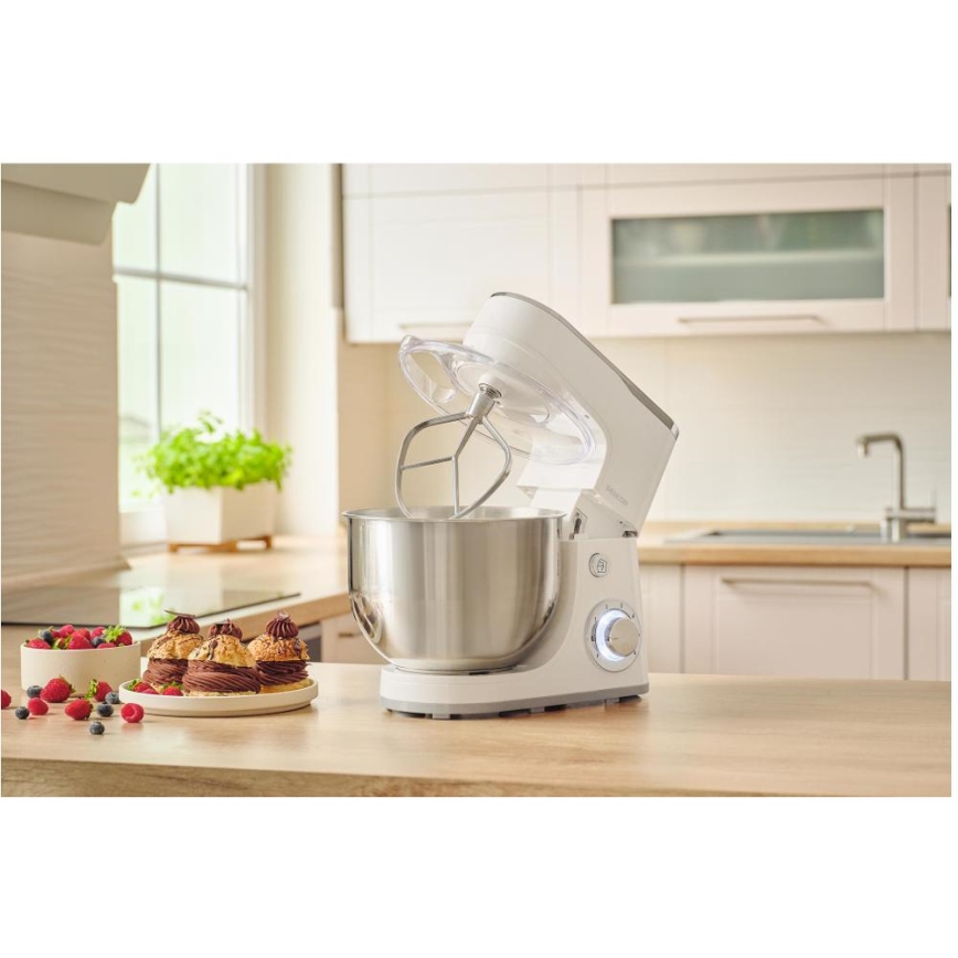Sencor - Küchenmaschine mit Edelstahlschüssel 1300W/230V weiß
