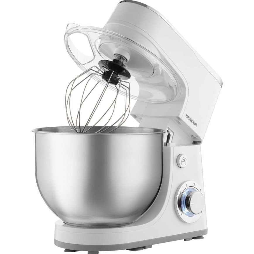 Sencor - Küchenmaschine mit Edelstahlschüssel 1300W/230V weiß
