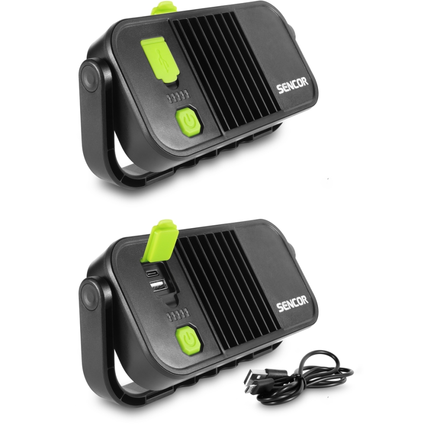 Sencor – LED-Taschenlampe mit Powerbank LED/10W/4400 mAh IP44
