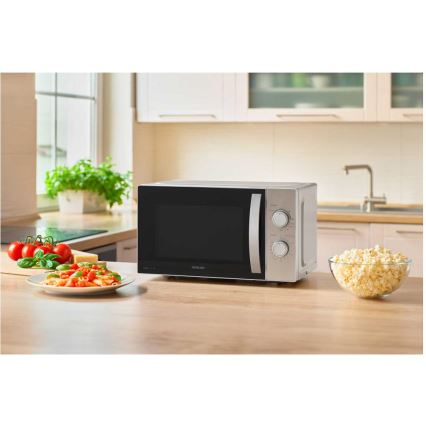 Sencor - Mikrowelle mit Grillfunktion 700W/1000W/230V 20 l mattes Chrom