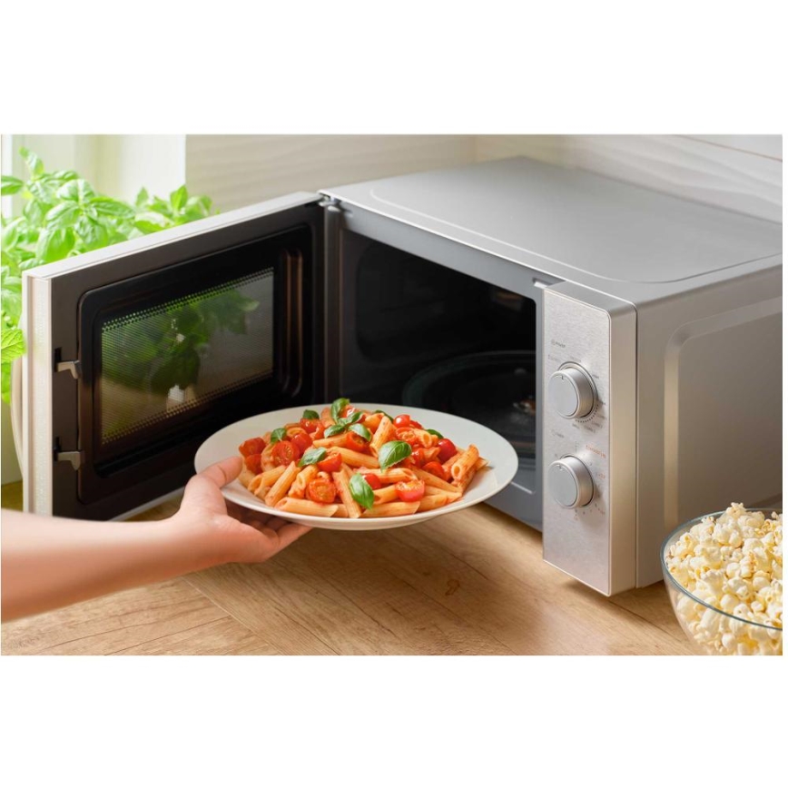 Sencor - Mikrowelle mit Grillfunktion 700W/1000W/230V 20 l mattes Chrom