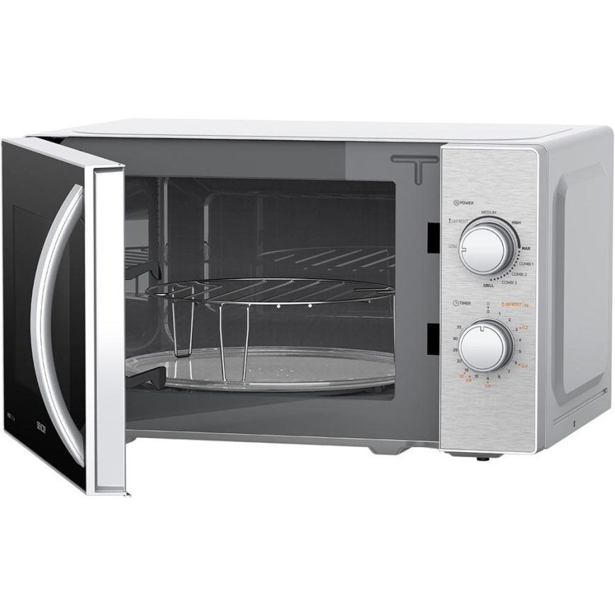 Sencor - Mikrowelle mit Grillfunktion 700W/1000W/230V 20 l mattes Chrom