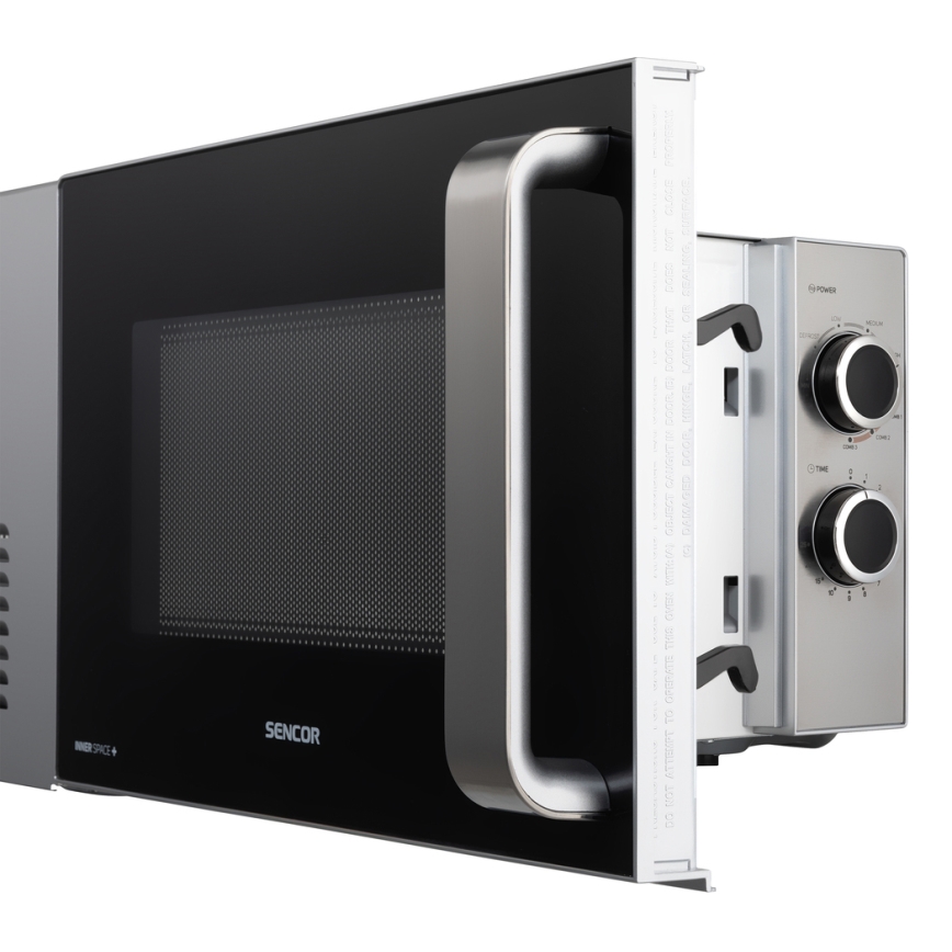Sencor - Mikrowelle mit Grillfunktion 700W/900W/230V 17 l Edelstahl