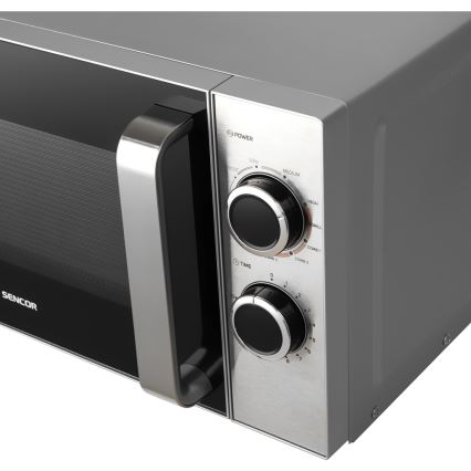 Sencor - Mikrowelle mit Grillfunktion 700W/900W/230V 17 l Edelstahl