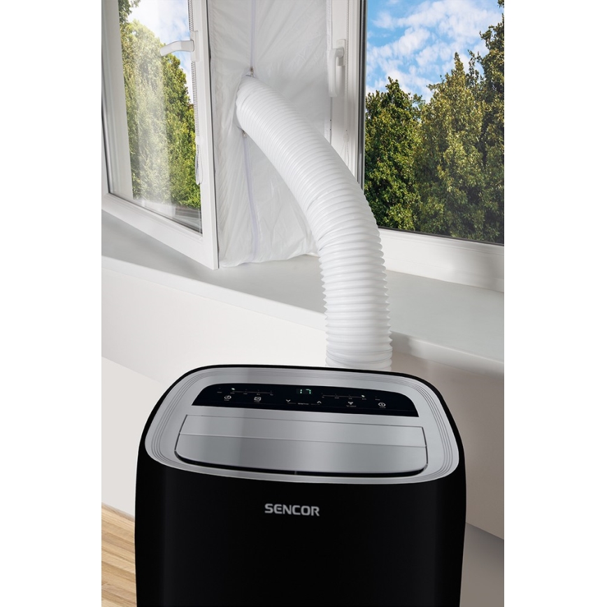 Sencor - Mobile Klimaanlage mit LED-Display 3in1 1000W/230V 9000 BTU schwarz + Fernbedienung