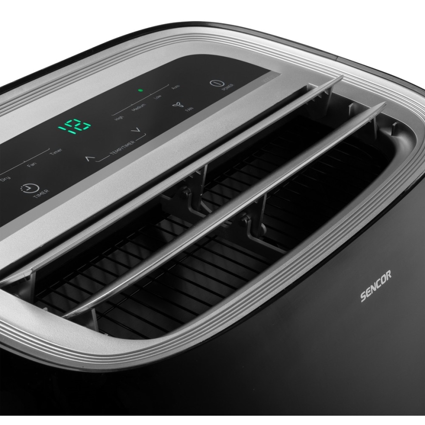 Sencor - Mobile Klimaanlage mit LED-Display 3in1 1000W/230V 9000 BTU schwarz + Fernbedienung