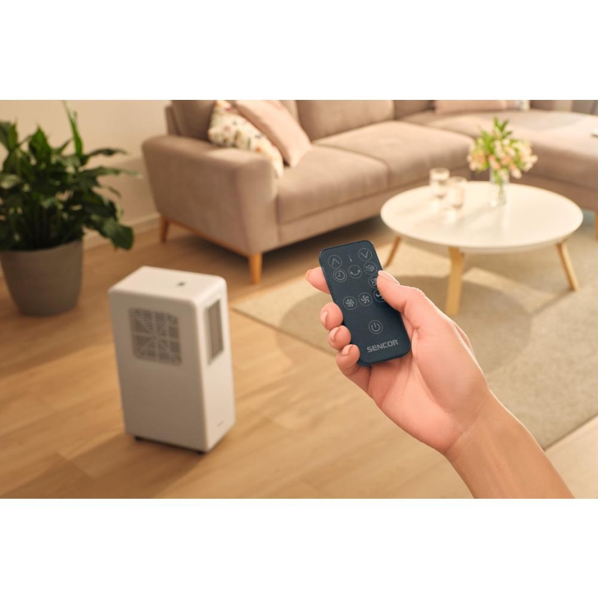 Sencor - Mobiles Klimagerät 4-in-1, 200 W/230 V, 1800 BTU, weiß, mit Fernbedienung