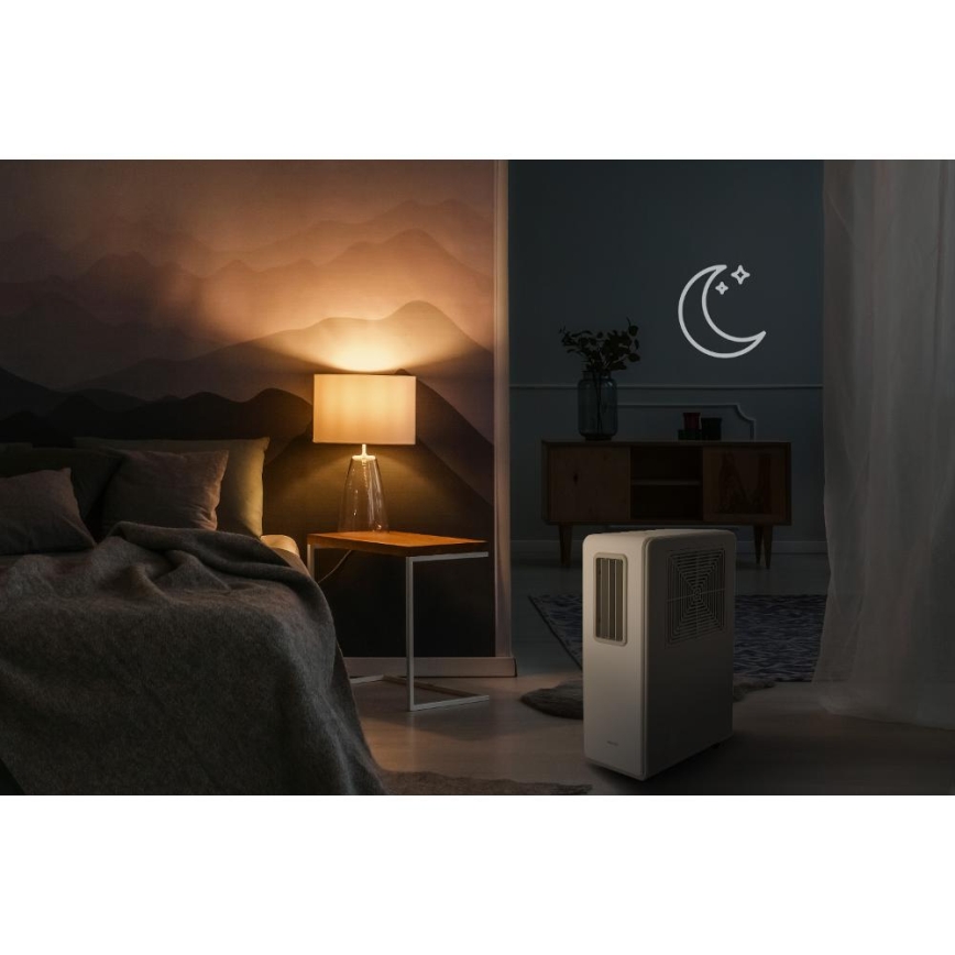 Sencor - Mobiles Klimagerät 4-in-1, 200 W/230 V, 1800 BTU, weiß, mit Fernbedienung