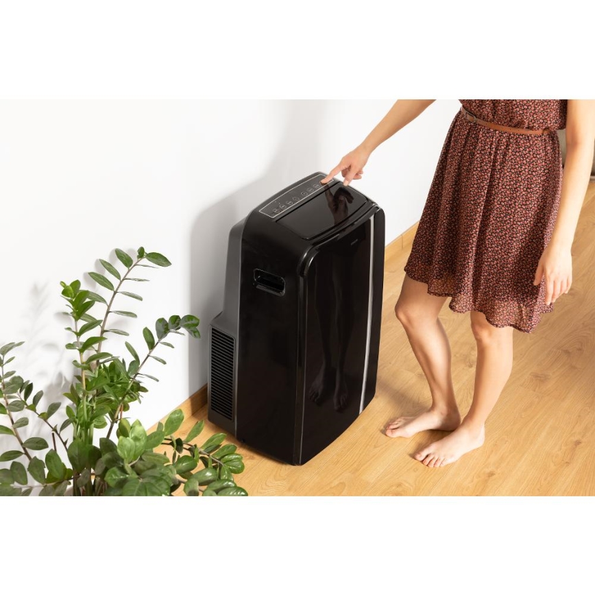 Sencor - Mobiles Smart-Klimagerät 3in1 mit komplettem Zubehör 1450W/230V 12000 BTU Wi-Fi schwarz + Fernbedienung