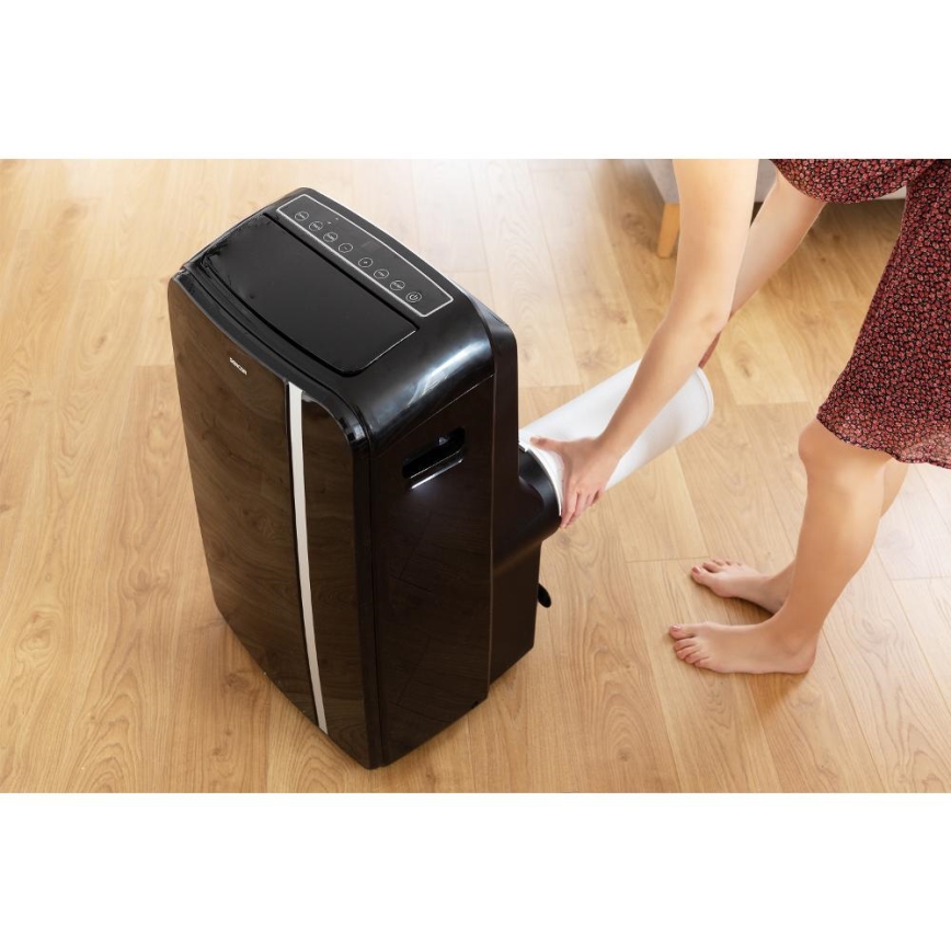Sencor - Mobiles Smart-Klimagerät 3in1 mit komplettem Zubehör 1450W/230V 12000 BTU Wi-Fi schwarz + Fernbedienung