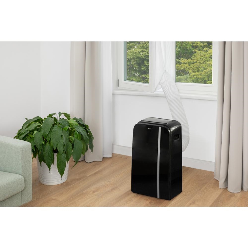 Sencor - Mobiles Smart-Klimagerät 3in1 mit komplettem Zubehör 1450W/230V 12000 BTU Wi-Fi schwarz + Fernbedienung