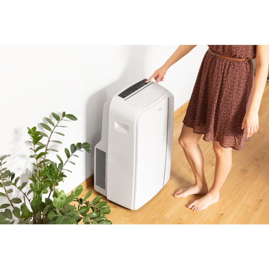 Sencor - Mobiles Smart-Klimagerät 3in1 mit komplettem Zubehör 1450W/230V 12000 BTU Wi-Fi weiß + Fernbedienung