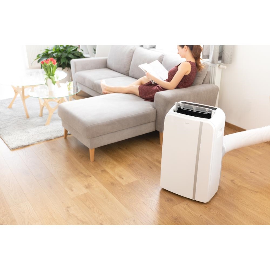 Sencor - Mobiles Smart-Klimagerät 3in1 mit komplettem Zubehör 1450W/230V 12000 BTU Wi-Fi weiß + Fernbedienung