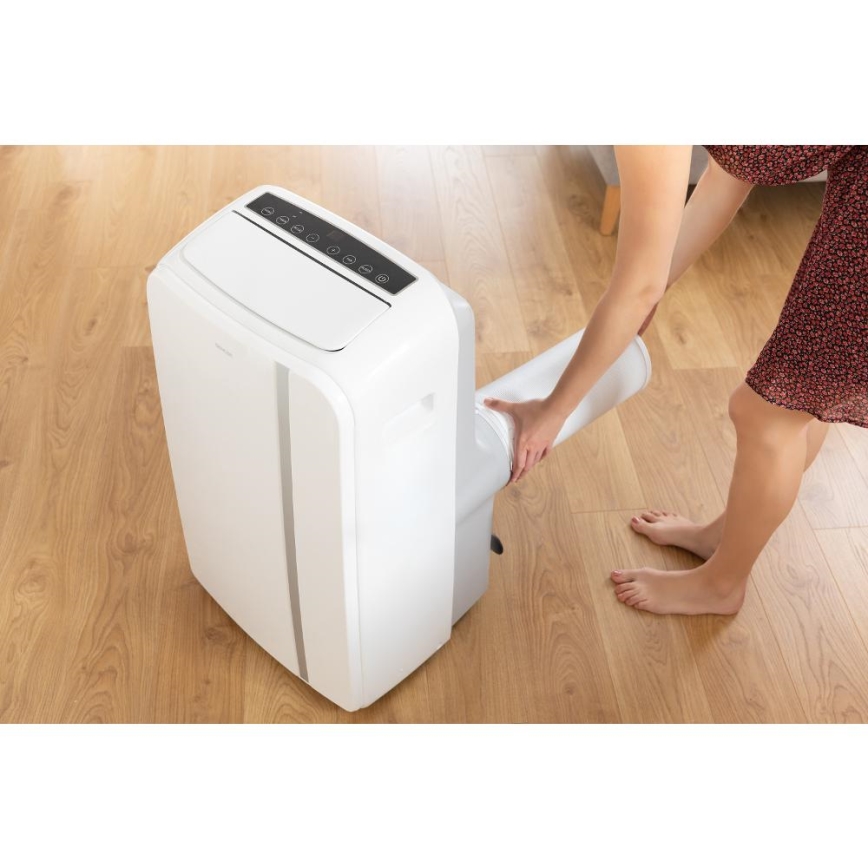 Sencor - Mobiles Smart-Klimagerät 3in1 mit komplettem Zubehör 1450W/230V 12000 BTU Wi-Fi weiß + Fernbedienung