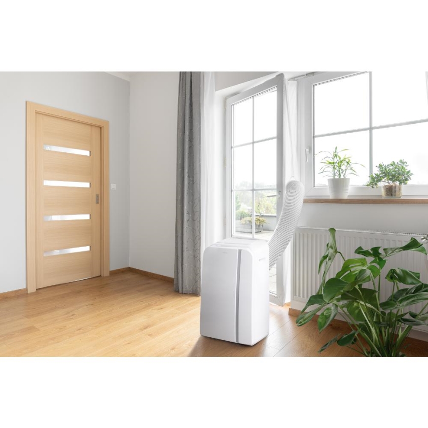 Sencor - Mobiles Smart-Klimagerät 3in1 mit komplettem Zubehör 1450W/230V 12000 BTU Wi-Fi weiß + Fernbedienung