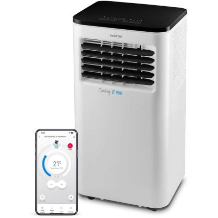 Sencor - Mobiles Smart-Klimagerät 3in1 mit komplettem Zubehör 805W/230V 8000 BTU Wi-Fi + Fernbedienung