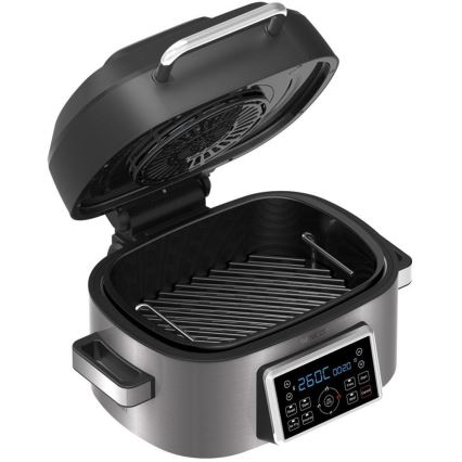 Sencor - Multifunktionale Heißluftfritteuse und Grill 1660W/230V 6 l mattchrom/schwarz