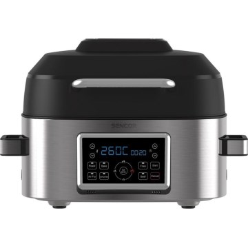 Sencor - Multifunktionale Heißluftfritteuse und Grill 1660W/230V 6 l mattchrom/schwarz