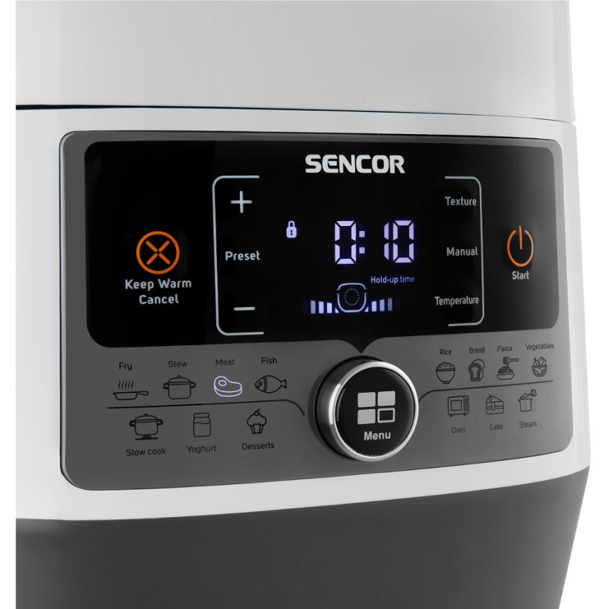 Sencor - Multifunktionaler elektrischer Schnellkochtopf 5,5 l 1000W/230V weiß/schwarz