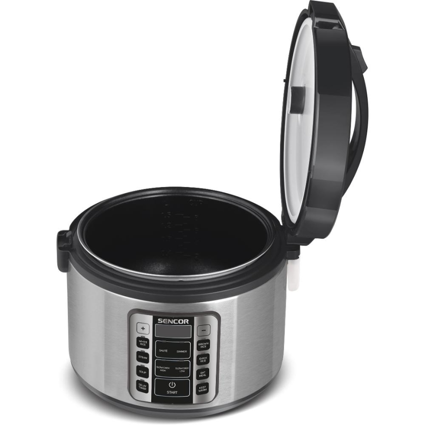 Sencor - Multifunktionaler Reiskocher 700 W/230 V 1,5 l Edelstahl/schwarz