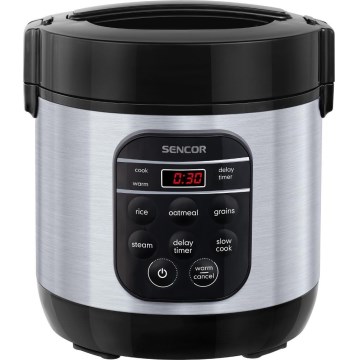 Sencor - Multifunktions-Reiskocher 350W/230V 0,6 l Edelstahl/schwarz