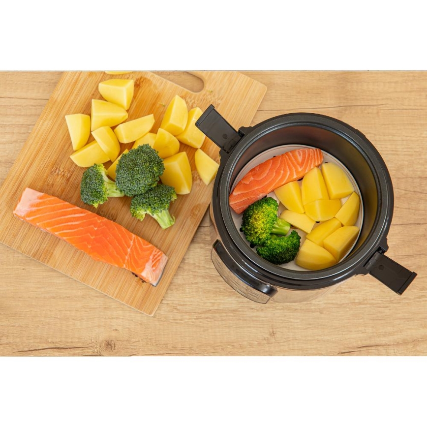 Sencor - Multifunktions-Reiskocher 350W/230V 0,6 l Edelstahl/schwarz