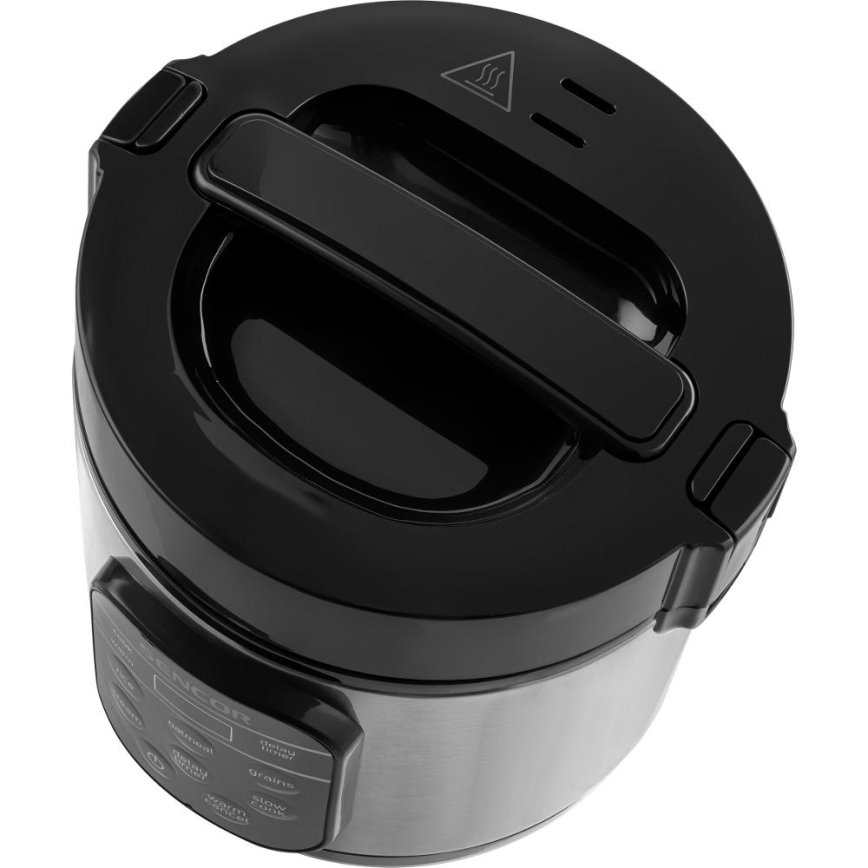 Sencor - Multifunktions-Reiskocher 350W/230V 0,6 l Edelstahl/schwarz