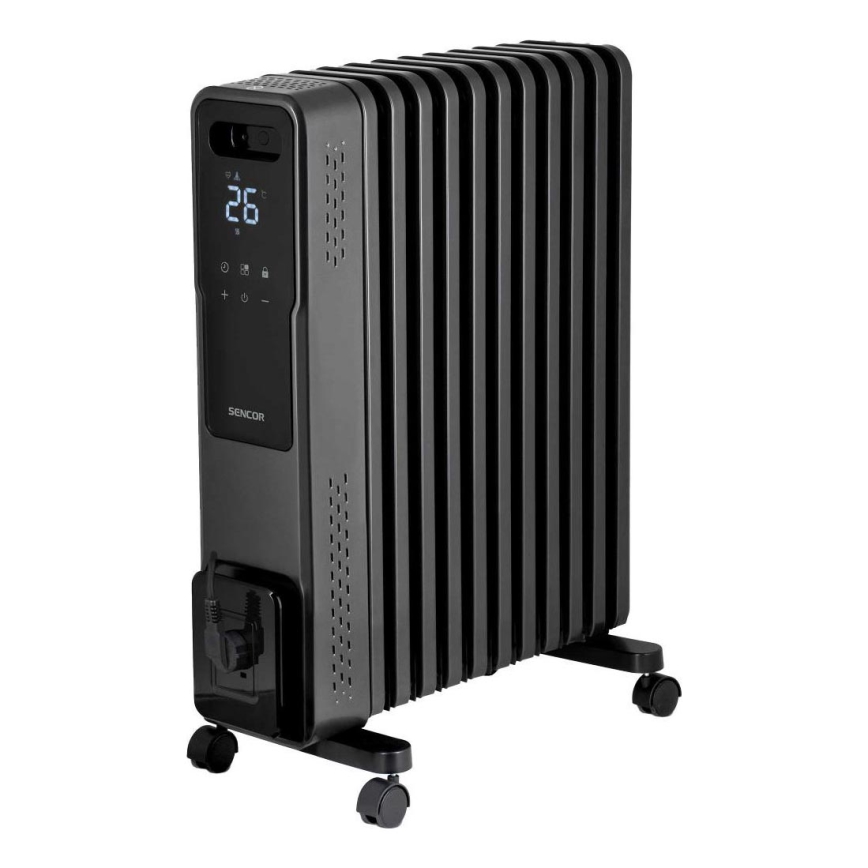 Sencor - Ölradiator mit 11 Rippen 1000/1200/2400W/230V Wi-Fi schwarz