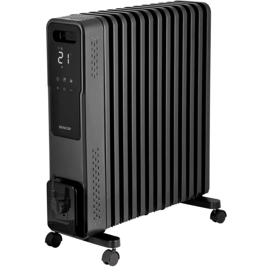 Sencor - Ölradiator mit 13 Heizrippen, 1000/1500/2730 W, 230 V, Wi-Fi, schwarz