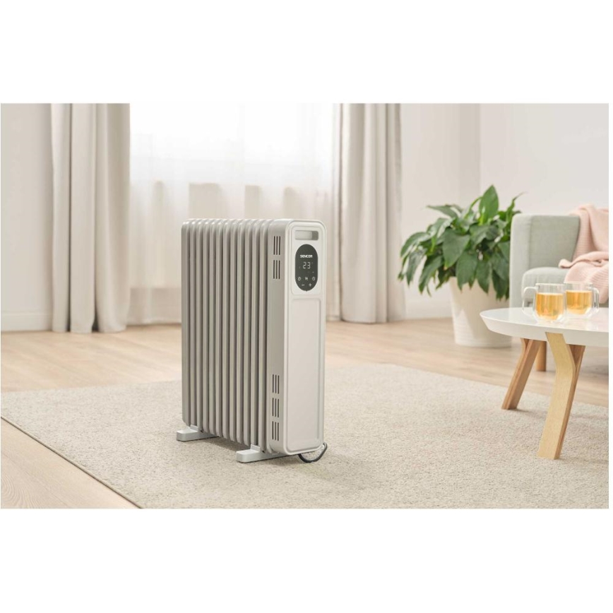 Sencor - Ölradiator mit 13 Rippen 1000/2500W/230V weiß + Fernbedienung