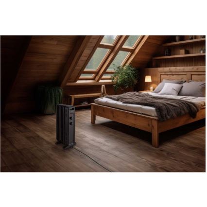 Sencor - Ölradiator mit 7 Rippen, 600/900/1500 W, 230 V, schwarz