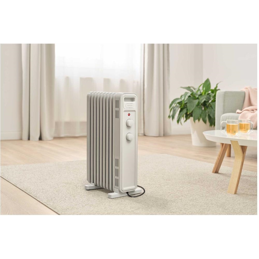 Sencor - Ölradiator mit 9 Rippen, 3 Heizstufen 800/1200/2000W/230V, weiß