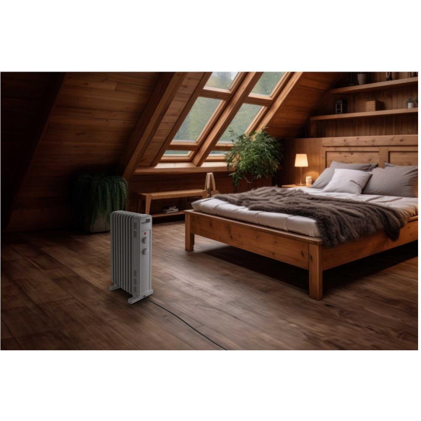 Sencor - Ölradiator mit 9 Rippen, 3 Heizstufen 800/1200/2000W/230V, weiß